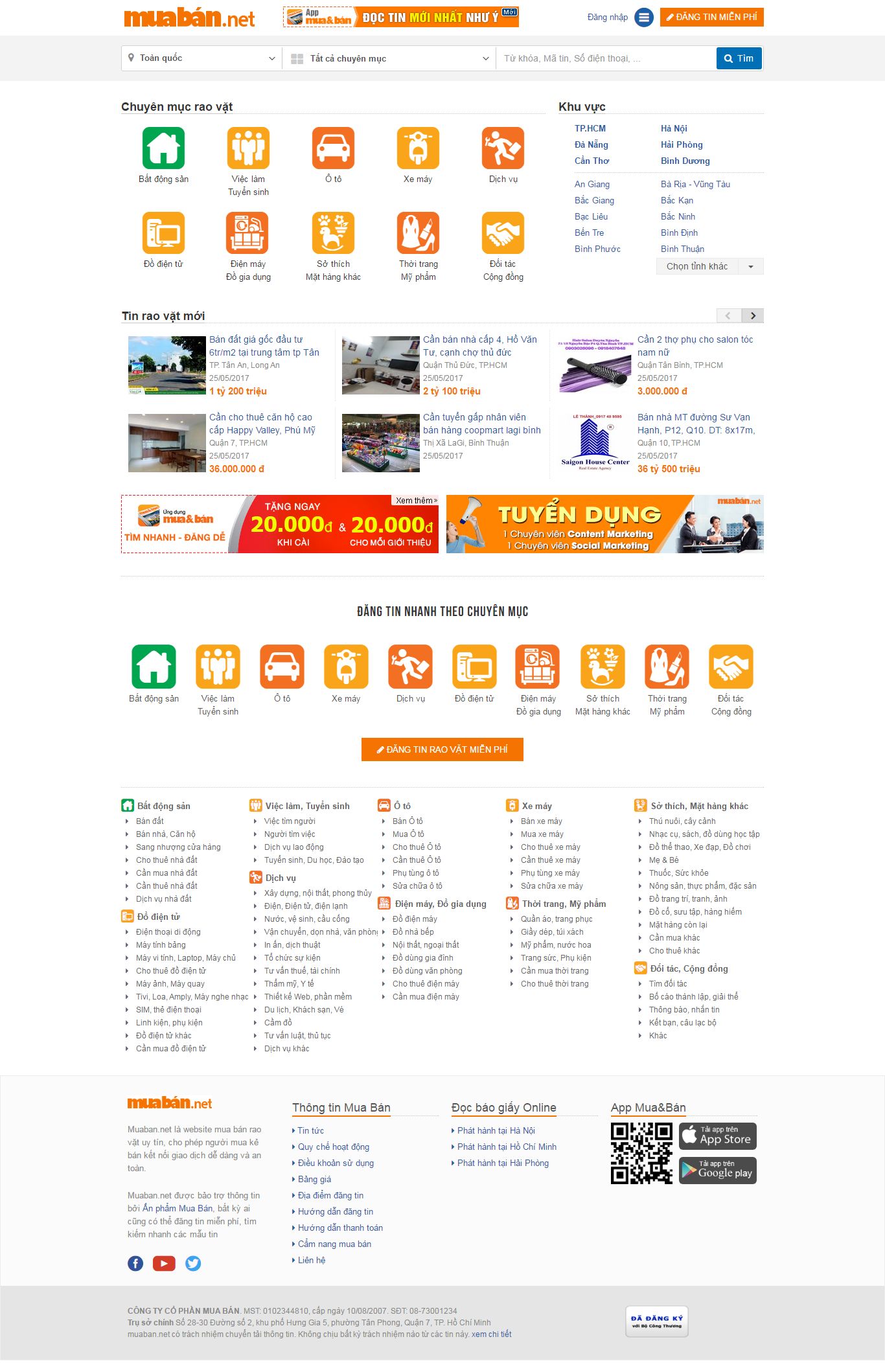 Thiết kế Web rao vặt Đấu giá muaban.net